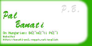 pal banati business card